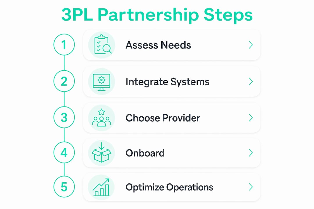 Infographic showing steps for 3PL partnership