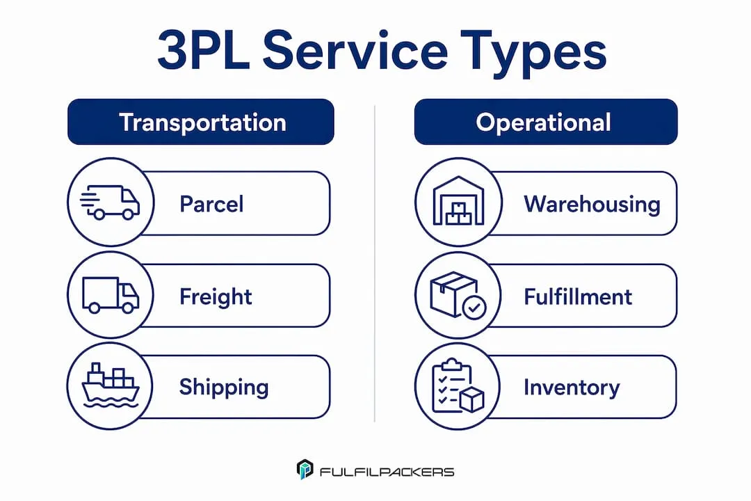 Infographic comparing 3PL transportation and operational services