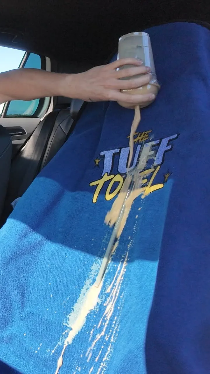 The Tuff Towel waterproof seat cover fitted in a vehicle
